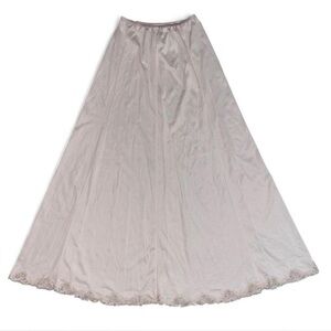 Vintage Wonder Maid Yellow Full Length Lace Hem Slip Skirt Small